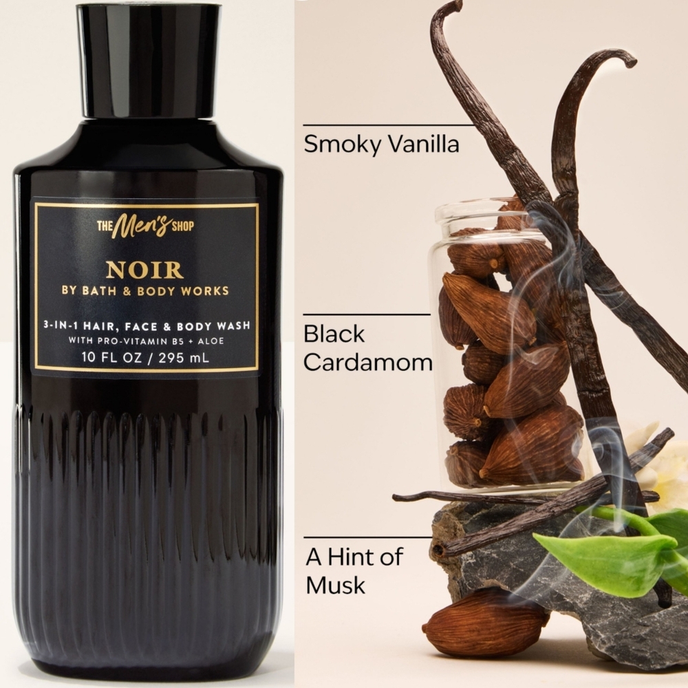 Bath & Body Works Men's Noir 3-in-1 Hair, Face, & Body Wash 10oz NEW